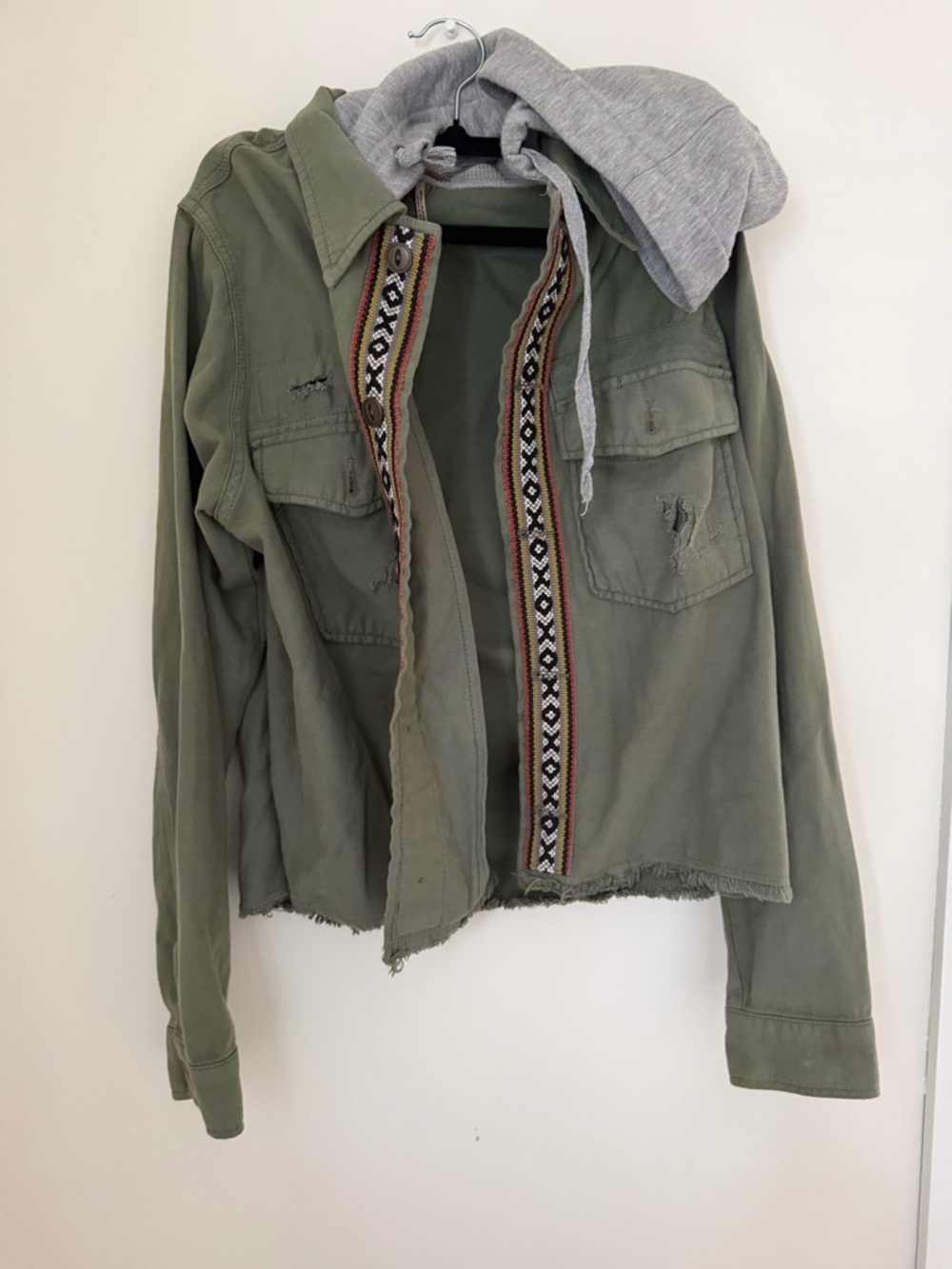 Free People Jacket with Embroidered Trim